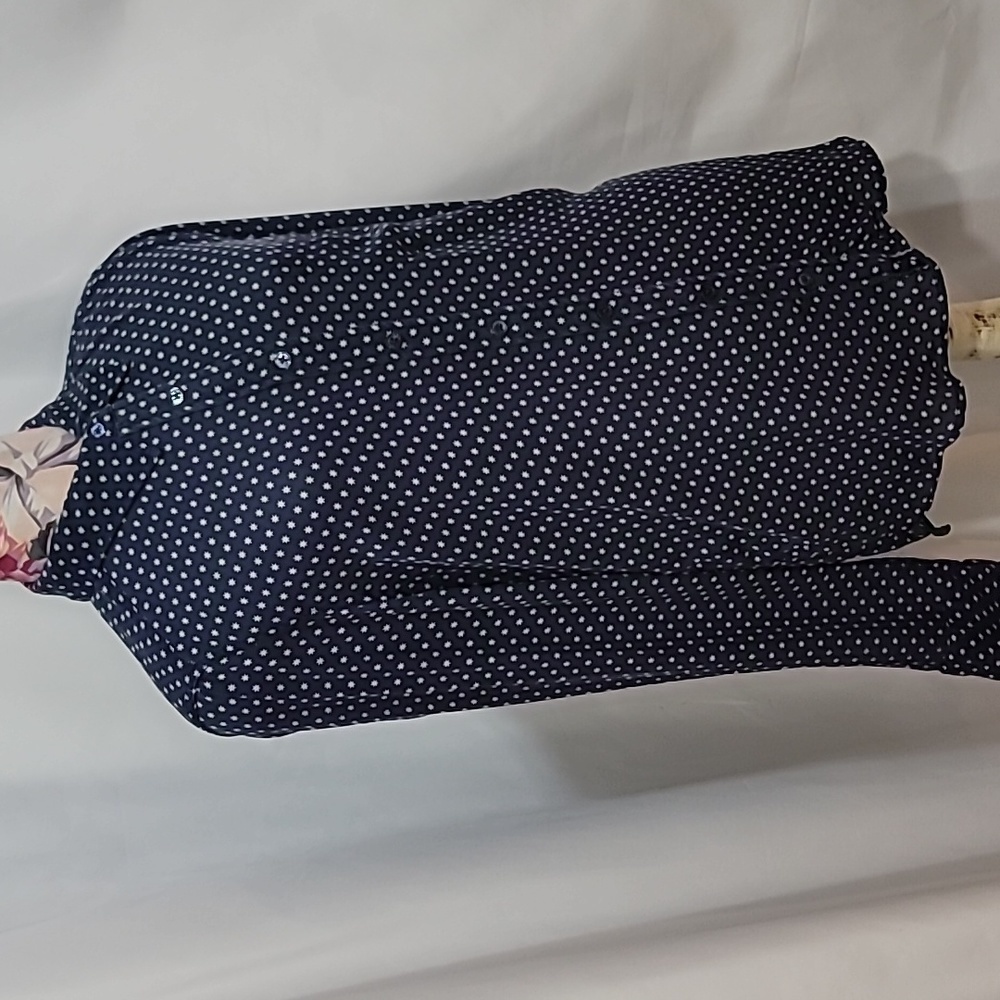 EQUIPMENT FEMME 100% Silk Star Print Button Down Collar Shirt Classic